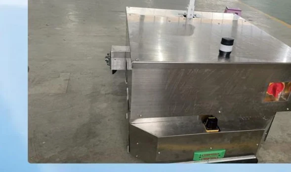 Front view of custom automated feeding vehicle